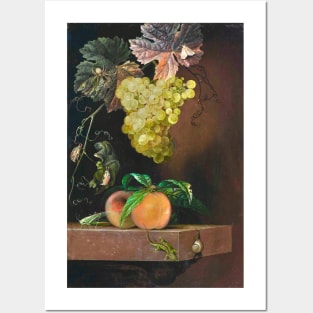 Still Life with Fruit, Lizard and Insects by Ottmar Elliger (digitally enhanced) Posters and Art
